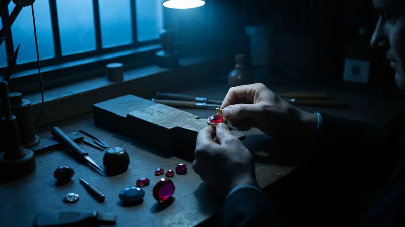 La fabrication du pendentif rubis or