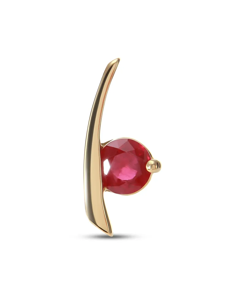 Pendentif Or Jaune Rubis Rond 5.4mm